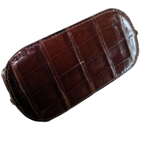 Exotic Crocodile Leather Vintage Bag Clutch Purse with Snap Closure - Picture 4 of 5